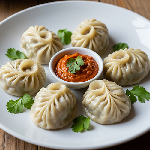 સ્ટીમ મોમોસ (હાફ પ્લેટ)